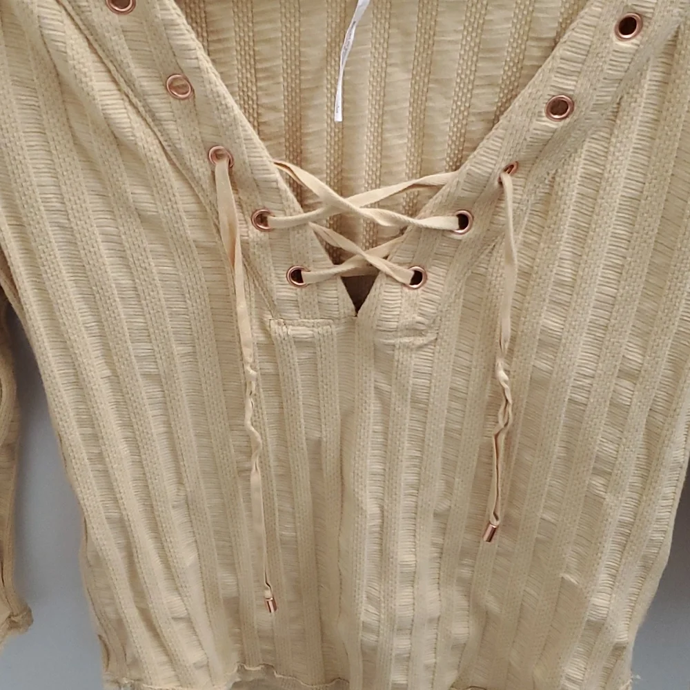 Free People Ice Cold Grommet Lace Up Sun Fade Size Large